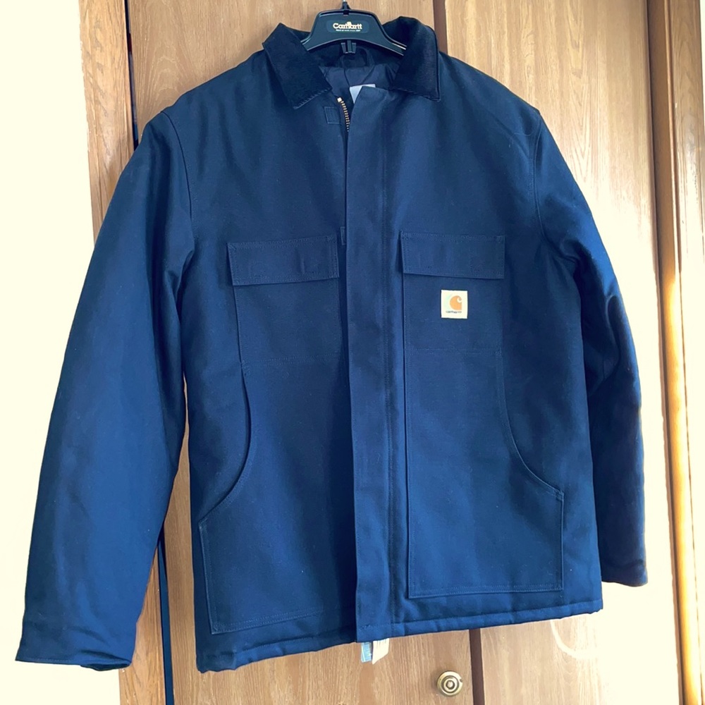 Carhartt black,large,tall,corduroy collar,double zipper,nwt